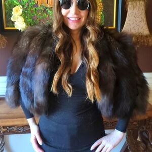 Genuine fox fur cape,size M (S).